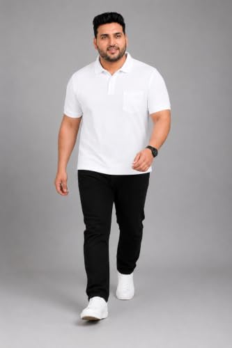 Image of INKKR Plus Size Solid Men's Polo Neck T-Shirt