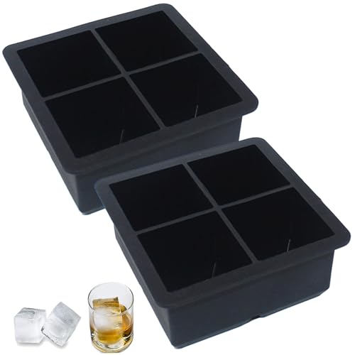 Molde de hielo silicona 2 piezas 4 cavidades 2 pulg miniatura 1