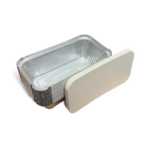 Maxland 100 x Aluminium Foil Food Containers and Lids Size 6a Trays Large Storage Takeaways