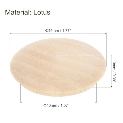 Image of uxcell 50Pcs Wood Button Plugs, 40mm / 1.57 inch Hardwood Screw Hole Plug Mushroom Wooden Caps Buttons Wood Plug for Furniture Woodworking Craft Decor (45mm x 40mm)