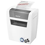 Leitz IQ Home Aktenvernichter, 7-6 Blatt (70-80 g/m²), TÜV+GS zertifiziert, Kleiner Partikelschnitt Schredder, Sicherheitsstufe P4, 15 Liter Behälter, Leise & kompakt für Home Office, Weiß, 80340000