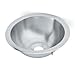 Vollrath Drop-In Sink, (1) compartment, round with contoured sides, 10-3/4" diameter x 4-1/2" deep bowl, self-rimming, 2" drain, (3) stud mounts with mounting brackets included, 22/304 stainless steel one-piece drawn construction, CSA, Made in USA, 201250