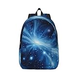 xullzh zaini casual da viaggio con stampa galassia blu con cinghie regolabili di grande capacità zaino leggero, nero, s
