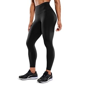 CRZ YOGA Women’s Hugged Feeling Compression Leggings 25 Inches – Thick High Waisted Tummy Control Workout Leggings
