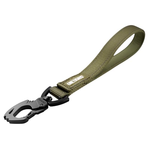 OneTigris Bolt Kurzführer Hund 30cm, Hundeleine Kurz mit Tiger Zahn Metallclip und Weiche Polsterung, Reflektierend Nylon Hundeleine Geeignet für Mittlere Große Hunde Grün