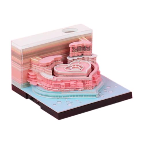 Purelivin 大型卓上カレンダー、小さな卓上カレンダー、カップル向けギフト 3D紙彫刻付箋、レーザー刻印 手で引き裂かれた付箋、メモを取る、装飾オーナメント、ホリデーギフト