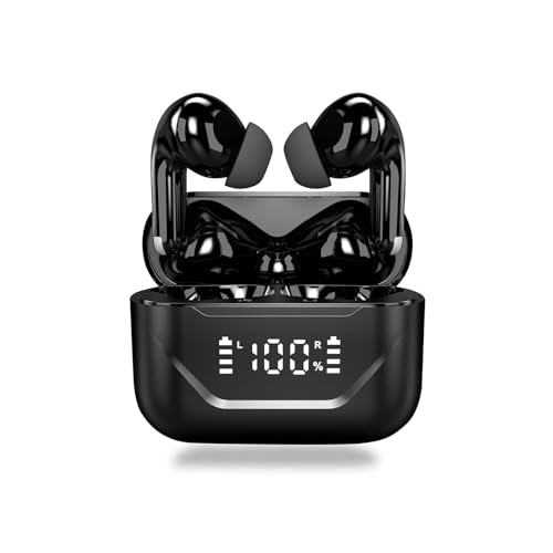CAIMOSHY Wireless Earbuds, Bluetooth Headphones，Noise-canceling Headphones，42 Hours Playtime, 4-Mics Clear Call，,LED Display, Support Clear Mode，for Sports Running Workout Gaming
