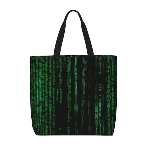 Hingor Hacker Era - Bolso de mano con estampado de gran capacidad con cremallera, para mujeres, niñas, escuela, universidad, compras, trabajo