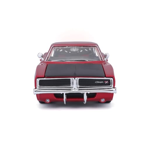 Modelo a escala 1:25 Dodge Charger R/T 1969 Rojo Metálico miniatura 2