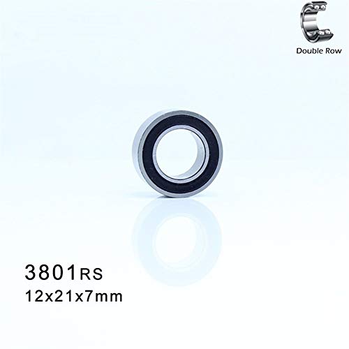 Roulement 3801-2RS à double rangée de billes étanche 12x21x7 mm - 3