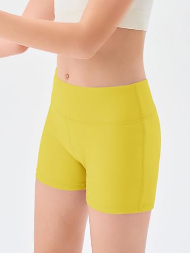 Image of Haloumoning Girls Athletic Shorts Kids High Waisted Yoga Dance Biker Shorts Comfy Gymnastics Shorts 5-14Y