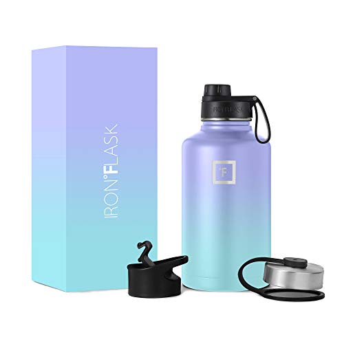 Image of IRON FLASK Camping & Hiking Hydration Flask with Spout, Wide Mouth Insulated Stainless Steel Sports Water Bottle - 64 oz Cotton Candy