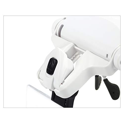 Lupa de 5 lentes 1.0X-3.5X Tiara de aumento de óculos com 2 luzes LED Lupa multifuncional Lupa de óc