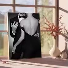 Décoration murale pour chambre de fille avec affiche de mode en toile 80x120cm