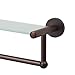 Organize It All Oil Rubbed Glass Shelf with Towel Bar, Bronze