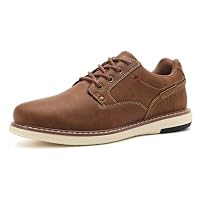 ANALEAF Men's Oxfords Lace-up Shoes Business Classic Sneakers Light Brown