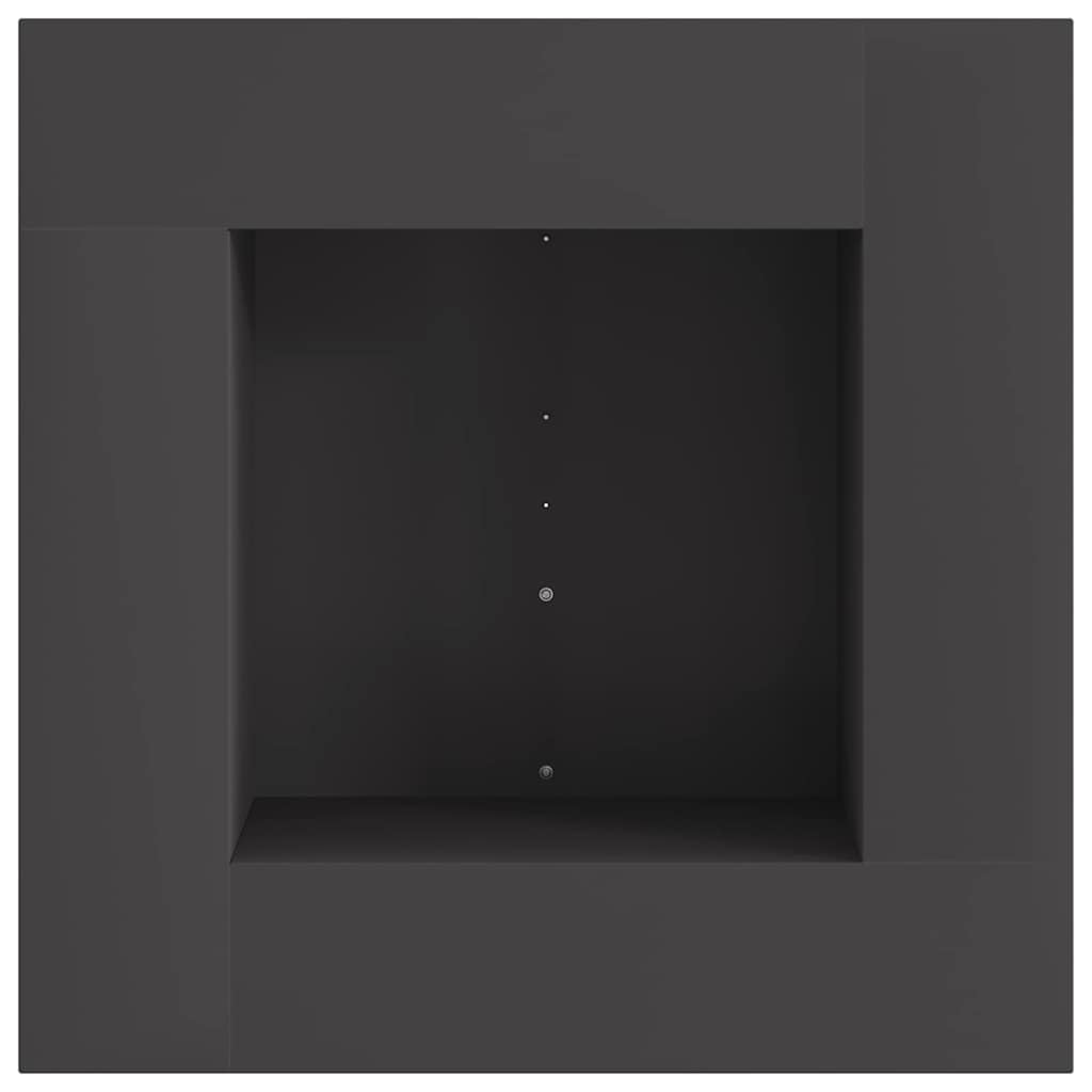 Braciere nero in acciaio, 60 x 60 x 30 cm, autoportante, per terrazza e giardino, con efficiente circolazione dell'aria e design resistente al calore, per calore e un'atmosfera accogliente