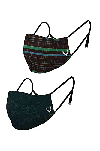 Checks Cotton Regular Fit Mens Face Mask - Pack of 2 (A21ASMSKFT47556,Free Size)