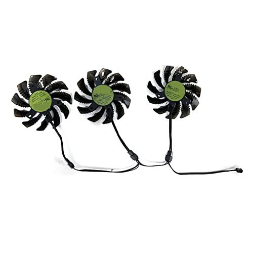 YALLS Nouveau 75MM 3PCS GTX1660 Ventilateur De Refroidissement 4PIN Compatible for Gigabyte GeForce RTX 3070 Eagle 8G RTX3060 GTX1660 RX 5500XT 5600 XT Ventilateurs Graphiques (Color : T128010SU)