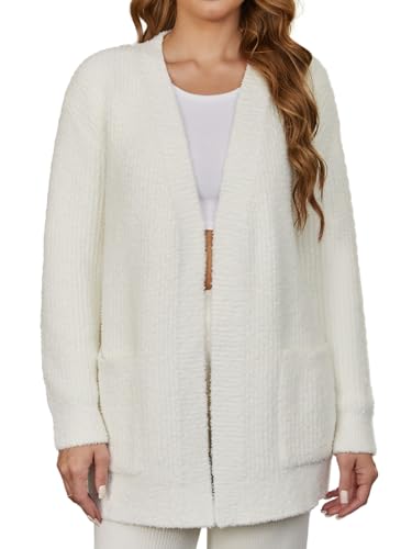 Image of Snuggle Sac Cardigan Sweaters for Women with Pocket Trendy Casual Long Sleeve Tops Open Front Fall Winter Coats
