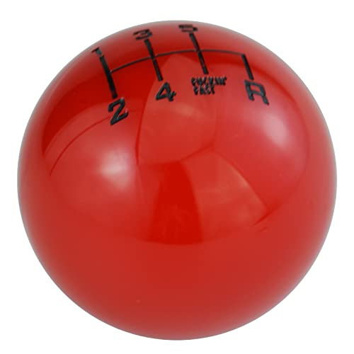 Arenbel 6 Speed Polished Gear Lever Stick Shift Speed Knob Ball Car Shifter Grip Handle Replacement Fit Regular Auto Manual Transmissions, Red #TOP6