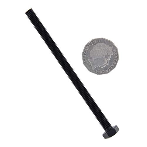 Image of Carbon Steel Hex Screw Bolts Hex Drive Fastener Rustproof Fully Threaded Metric Cap Bolts Black M8x120mm 5Pcs