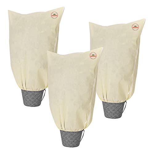 Gardebruk Housse de Protection pour Plantes Lot de 3 100x80cm 70g/m² Fermeture éclair Voile...