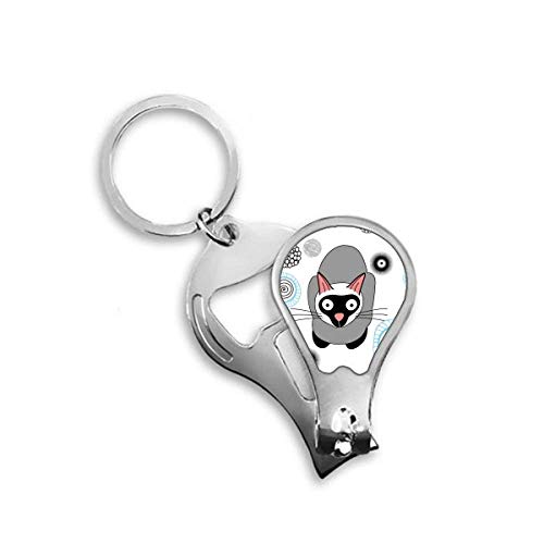 Coupe-ongles chaton siamois et chat gris pour soin des mains