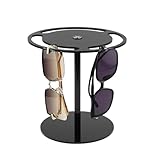 DARENYI Black Sunglasses Holder Stand, Acrylic Sunglasses Organizer with 360 Rotating, Display Eyeglasses Rack Eyewear Glasses Holder Stand Hanging Organizer for Desk Dresser Tabletop