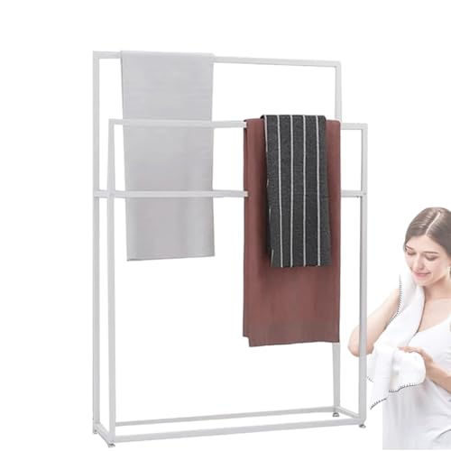 Toallero con estante de 2 niveles organizador de pared y colgador de toallas para ducha