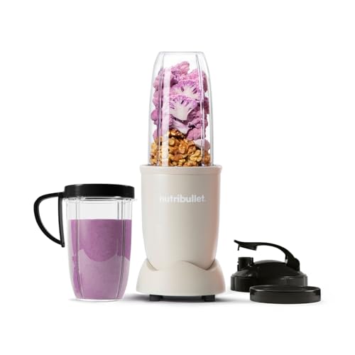 nutribullet Blender 900 Series in Matte Sand - Powerful 25 000 RPM Extractor Blends Frozen Fruit Nuts & Ice for Smoothies & Juices - 11 Piece Kit Includes Cups To Go Lids Lip Rings & User Manual