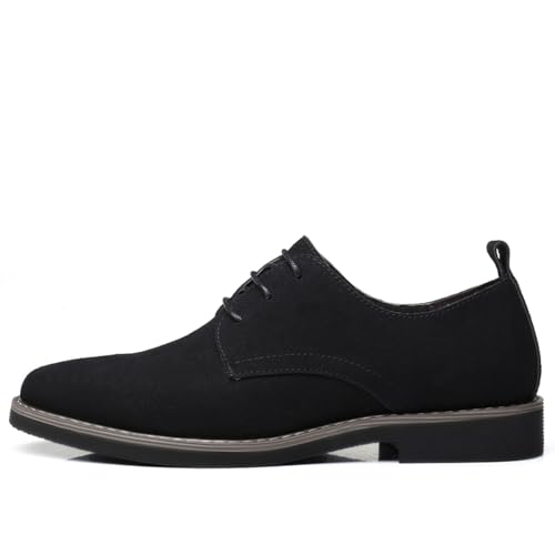 Mens Suede Leather Dress Shoes Casual Lace Up Oxfords Shoes2