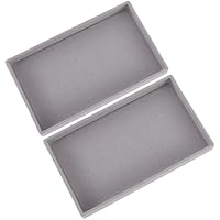 SOFPLATE 2Pcs Velvet Jewellery Trays Rectangle Stackable Drawer Organiser Storage Showcase for Necklace Bracelet Display