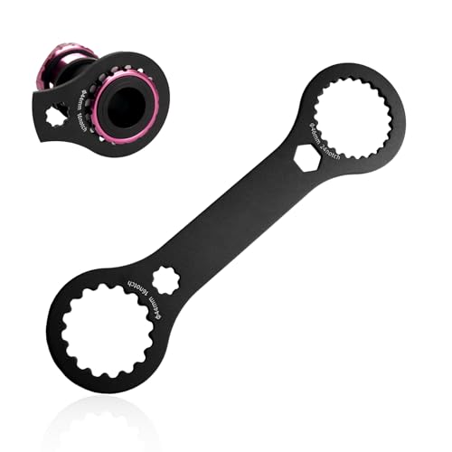 Sekfpnk Herramienta Centerlock, disco de freno negro Centerlock, aleación de aluminio BB44+BB46 2 en 1, herramienta de rodamiento de pila, adecuado para reparaciones de bicicletas (negro)