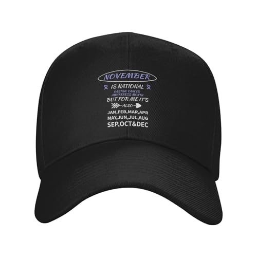 Gastric Cancer Awareness Month Periwinkle Ribbon Classic Duckbill Caps for Stylish Sun Protection Black