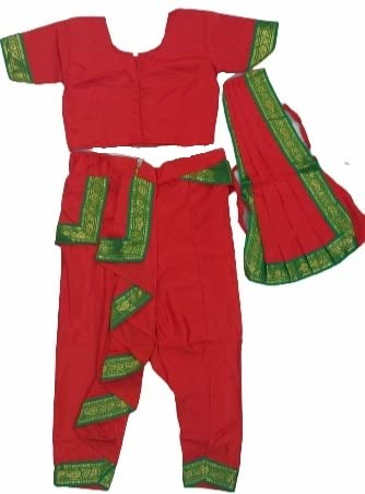 Kkalakriti Odissi Odisha State Classical Dance Economical Traditional Costume Red Color For Girls|Events,Theme Parties and Annual Day Performance-image-21