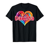 Photo Gallery maglietta con scritta "i heart love dakota first name", colorata maglietta Photo Gallery maglietta con scritta "i heart love dakota first name", colorata maglietta