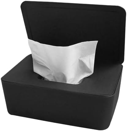 Dustproof Wet Wipe Box with Lid - Easy Storage Organizer for Home, Car, Office - Black Tissue Holder, Compact Design, Convenient Cleaning Solution