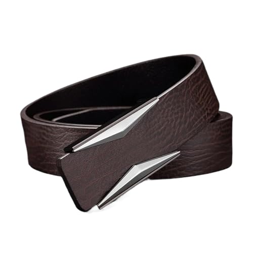 Brand Belts for Men Women Unisex Fashion Shiny Coffee Design Buckle Waist Shaper Leather genuine Belts 1 piece(Brown,110cm)