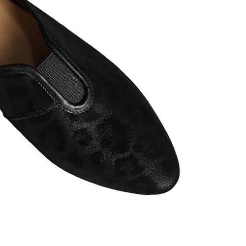 TinaCus Women's Pointed Toe Handmade Leopard Print Genuine Leather Low Heels Pumps Shoes2