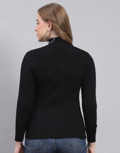 Image of Monte Carlo Women Regular Fit Full Sleeve Solid T Neck Winter Cardigan (Pack of 1)
