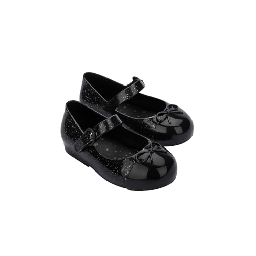 mini melissa Sweet Love Cap Toe Mary Jane Shoes for Toddlers - Jelly Flats for Girls with Cute Bow, Toe Accent and Adjustable Straps2