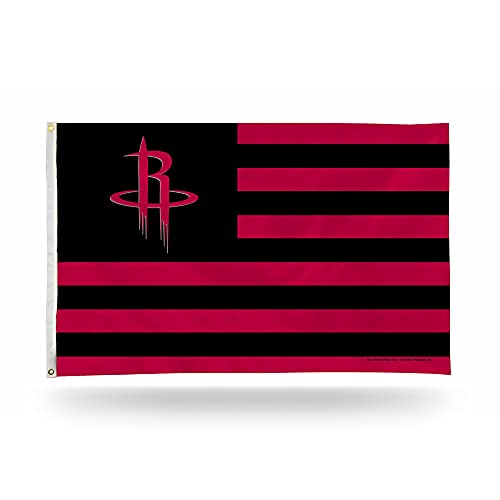 Rico Industries NBA Basketball Houston Rockets Stars & Stripes 3' x 5' Banner Flag Single Sided - Indoor or Outdoor - Home Décor