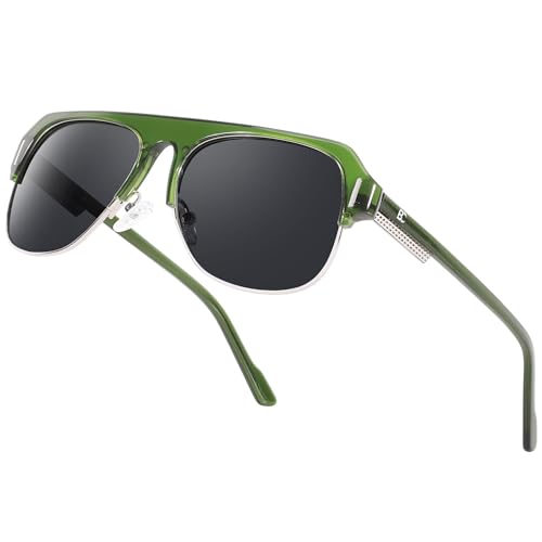 Image of BIRCEN Acetate Polarized Sunglasses for Men: Classic Metal Frame Club Sun Glasses UV Protection for Driving Vacation Golf Green