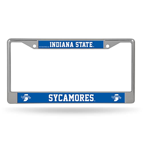 Rico Industries NCAA Indiana State Sycamores 12" x 6" Silver Chrome Frame W' Decal Insert Car/Truck/SUV Auto Accessory