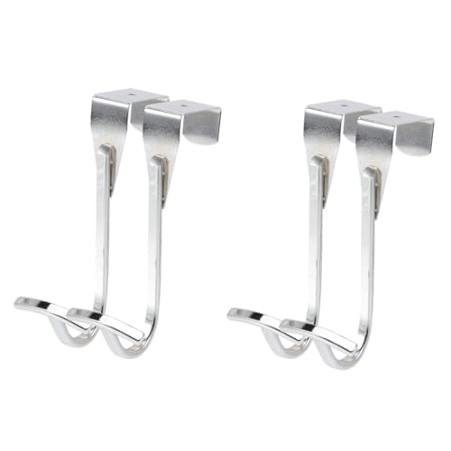 Levemolo 2sets Over The Door Hanger Multi-Functional Hooks Iron Coathanger Strong Load-Bearing Bathroom Kitchen Organizer 2pcs*2