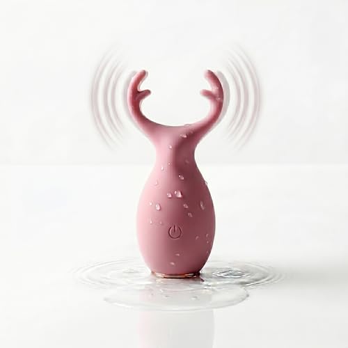 Image of KLEN Electric Handheld Women Body Massager Machine Portable Waterproof Mini Massage Device with Soft Silicone Head Rechargeable Vibration Wellness Stress Relief and Self Care Relaxation Product (Pink)