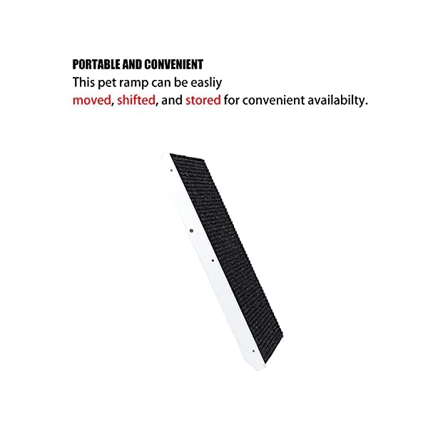 MEWANG-19-Tall-Adjustable-Pet-Ramp-Wooden-Folding-Portable-Dog-Cat-Ramp-Perfect-for-Bed-and-Car-Non-Slip-Carpet-Surface-4-Levels-Height-Adjustable-Ramp-Up-to-90-Pounds-Small-Dog-Use-Only 4 Levels Height Adjustable Dog Ramp