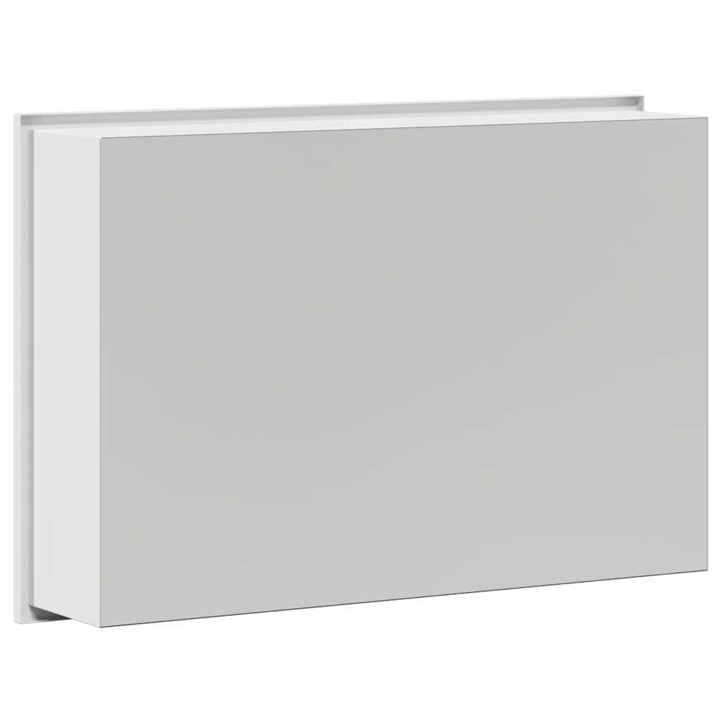 Nicchia doccia bianca in acciaio inox 45 x 30 x 9,5 cm con pratico paraspruzzi per cabina doccia e vasca, inclusi accessori di montaggio per bagno zona bagnata e accessori sanitari