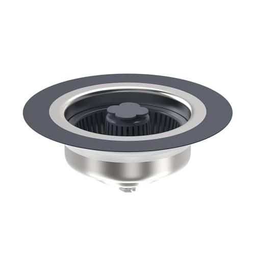Colador de Fregadero de Cocina, 3 en 1 Tapon Fregadero Cocina,Juego Combinado de Tapon y Filtro para Fregadero de Cocina,Carcasa de Acero Inoxidable,para Fregaderos Profundidad  40mm(B)